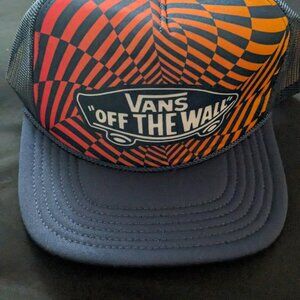 Vans hat blue, " off the wall" trucker hat new, otto cap one size fits most